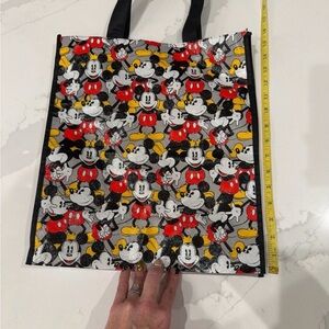 Disney Mickey Mouse Patterned Tote with Silver Base